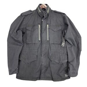 New Vintage Stussy M-65 Military Field Jacket Mens L Black Streetwear Utility